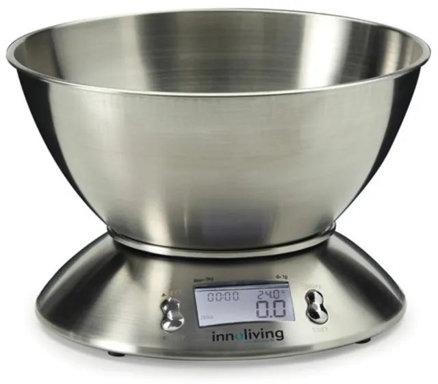 Minőségi Inox Digitális konyhai mérleg nagy rozsdamentes acél tállal Innoliving INN-127, 5 kg