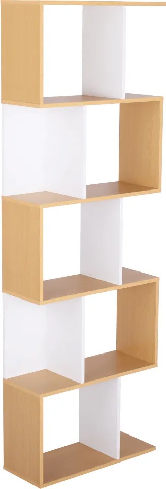 Könyvespolc, tűnyalábos fenyő/fehér, ERDEM NEW TYP 3