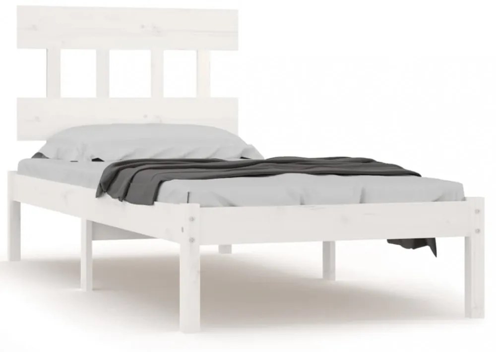 fehér tömör fa ágykeret 100x200 cm