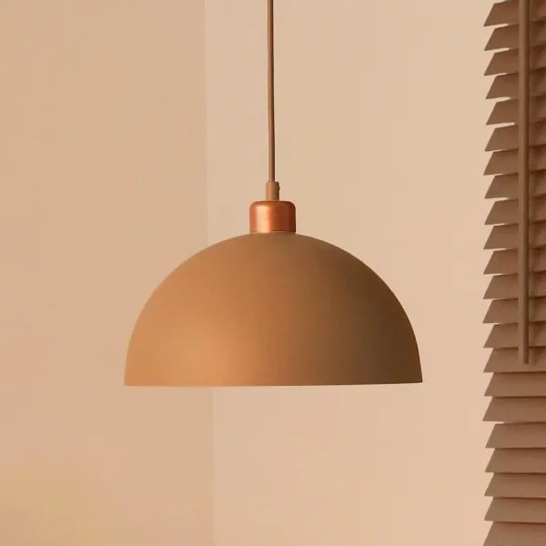 Duolla - Zsinóros függőlámpa IRONLINE 1xE27/15W/230V átm. 27 cm bézs/rézszínű