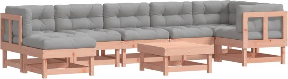 vidaXL 8 részes tömör duglászfenyő kerti társalgószett párnákkal