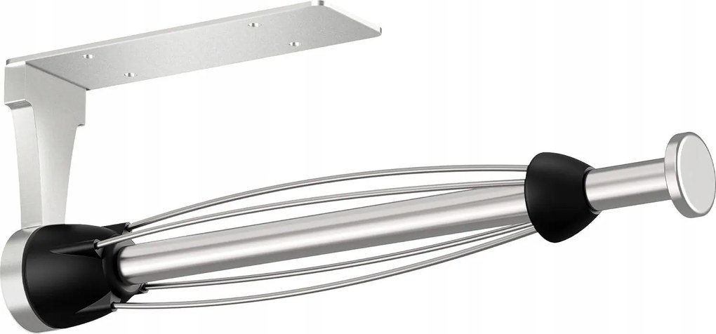 Konyhai törölközőtartó öntapadós vagy szerelhető ezüst 29 x 10 cm