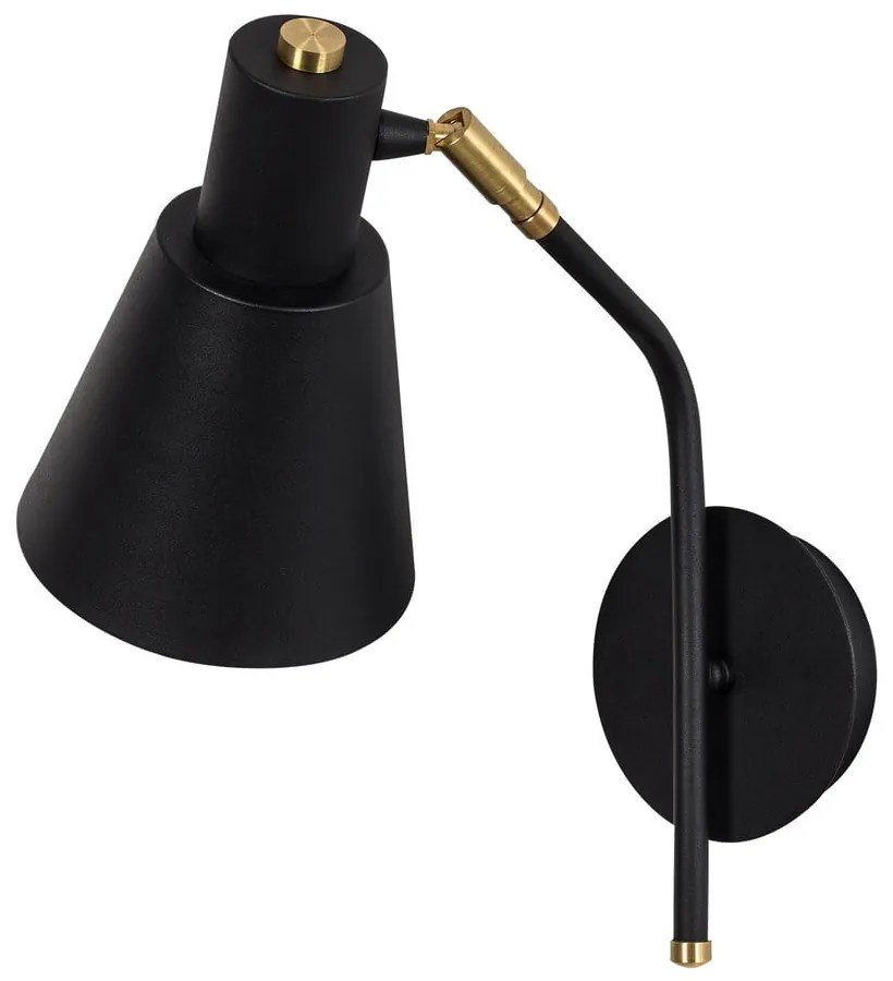 Fekete-aranyszínű fali lámpa ø 15 cm Sivani – Opviq lights