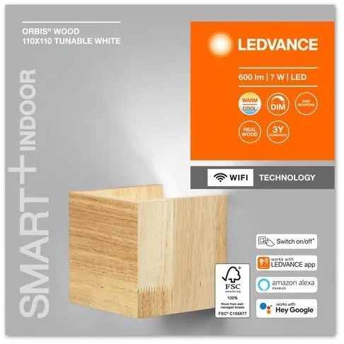 Ledvance - LED Dimmelhető fali lámpa SMART+ WOOD LED/7W/230V Wi-Fi