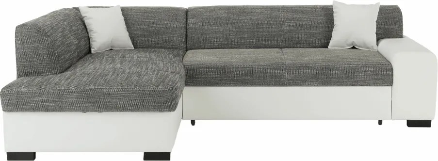 Ülőgarnitúra, fehér/szürke melír, balos, MINERVA