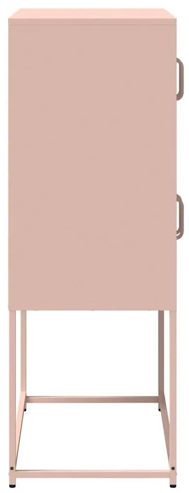 Highboard rózsaszín 68x39x107 cm Acél
