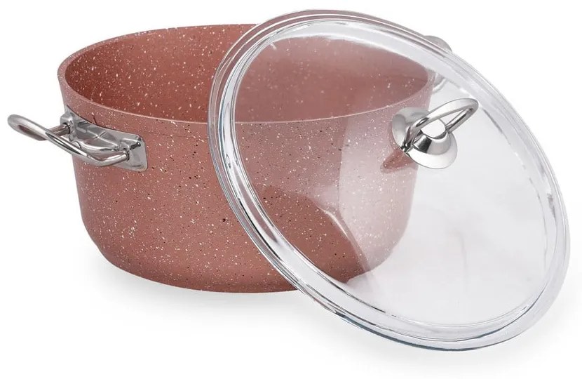 Classic rózsaszín alumínium edény fedővel, ø 24 cm - Güral Porselen