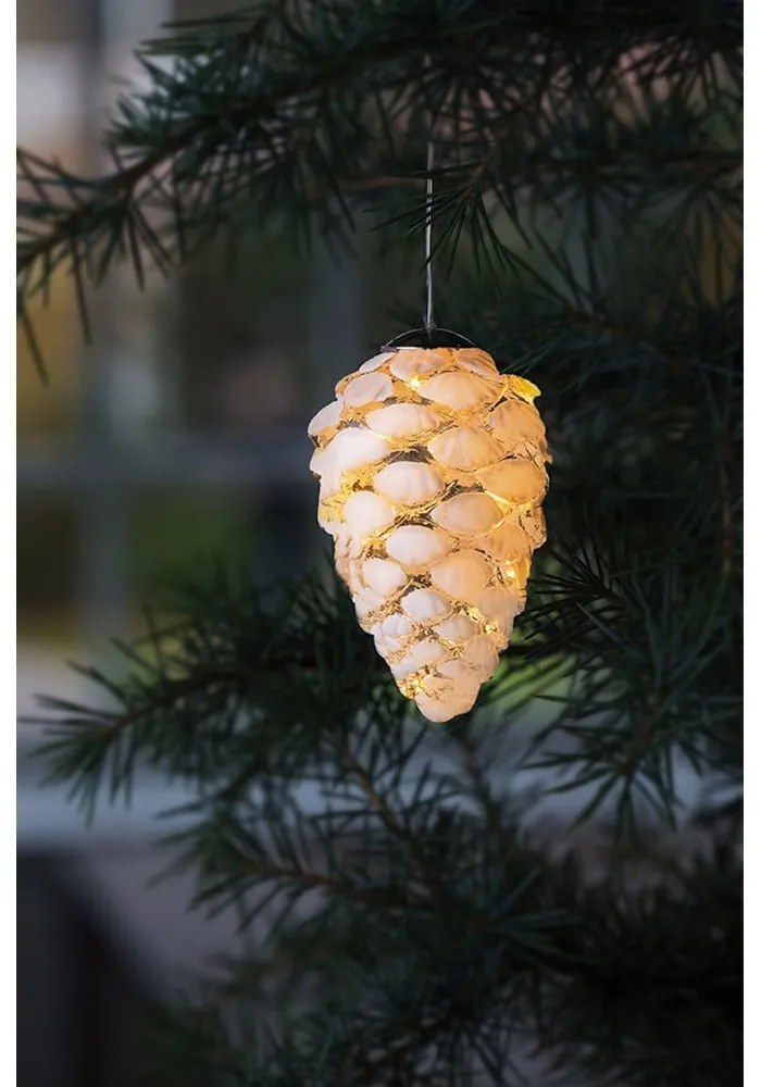 Fehér függő karácsonyi fénydekoráció ø 5 cm Celina – Sirius