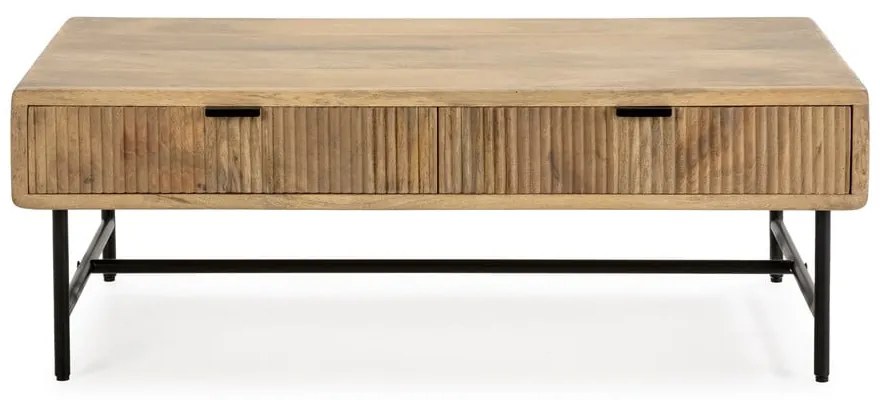 Natúr színű mangófa dohányzóasztal 60x120 cm Mundra – Marckeric