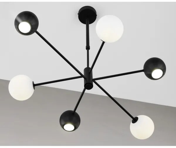 Jupiter 1997 - Csillár rúdon MOKA 3xGU10/10W/230V + 3xG9/10W/230V fekete/fehér