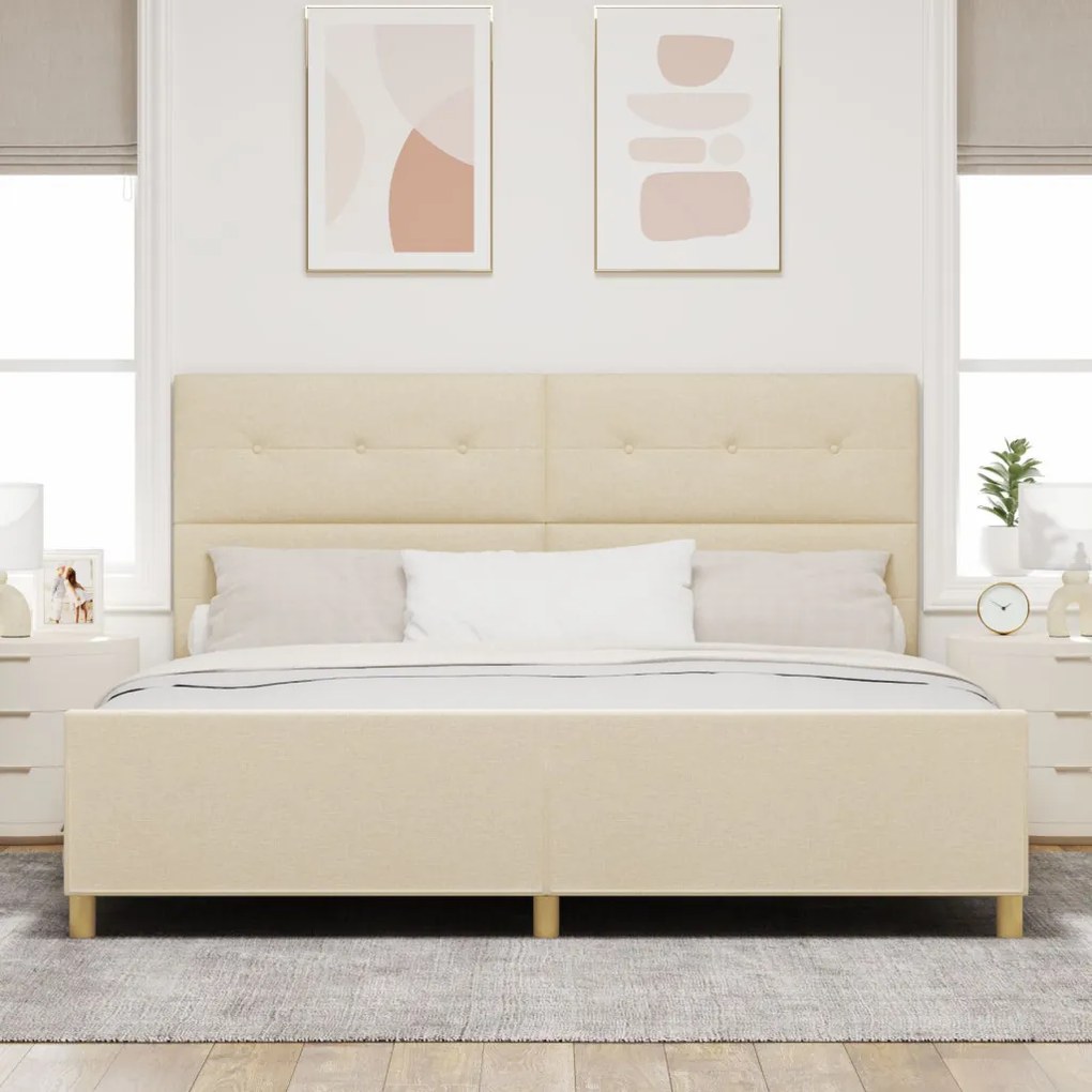 Ágykeret Krém 200x200 cm-es Szövetből