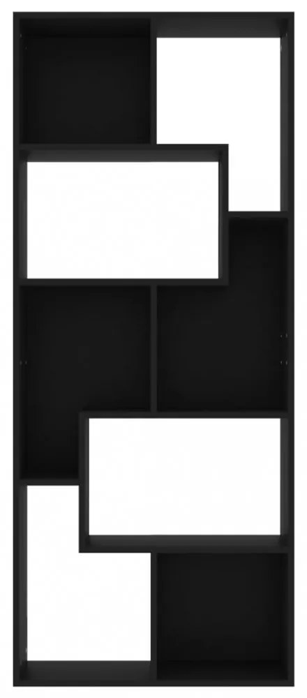 fekete szerelt fa könyvszekrény 67 x 24 x 161 cm