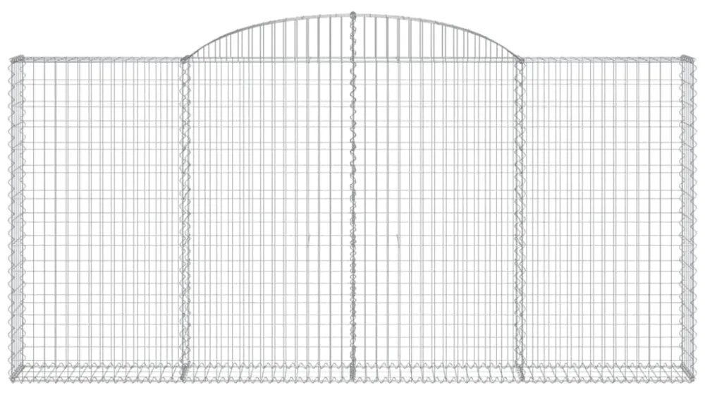 4 db íves horganyzott vas gabion kosár 300x30x140/160 cm