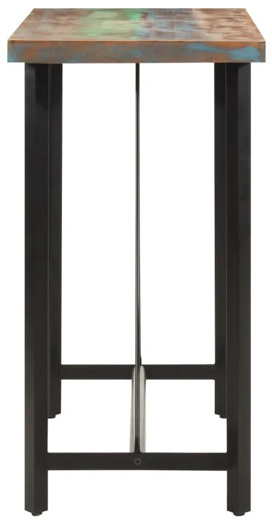 Tömör újrahasznosított fa és vas bárasztal 110 x 55 x 107 cm