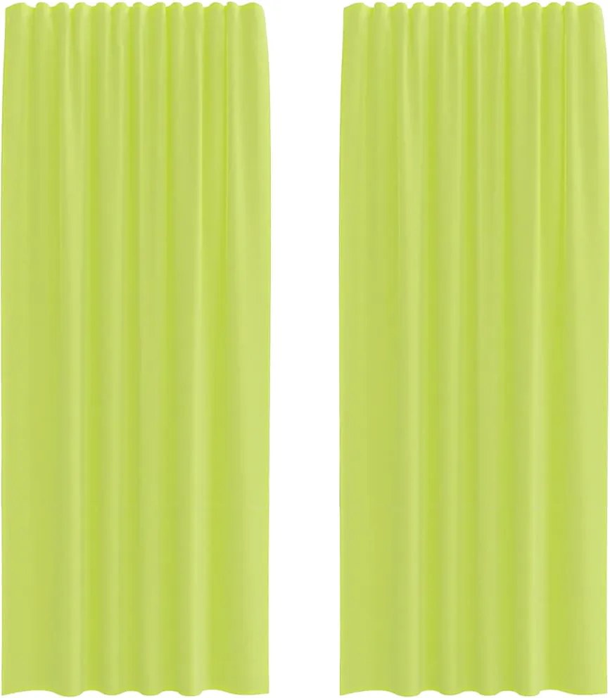 vidaXL 2 db almazöld fátyolfüggönyök rúd zsebekkel 140x260 cm