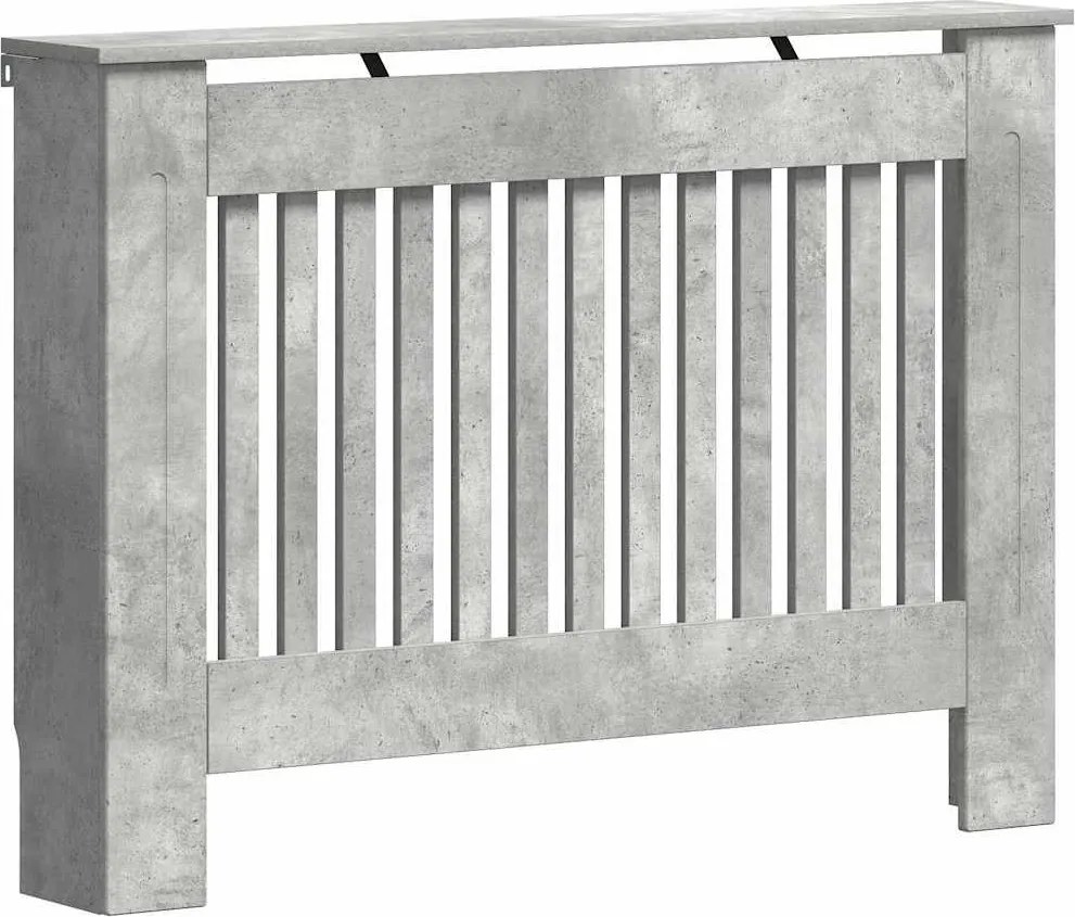 vidaXL Radiátor fedezék Beton Szürke 112 x 19 x 81,5 cm Faanyag