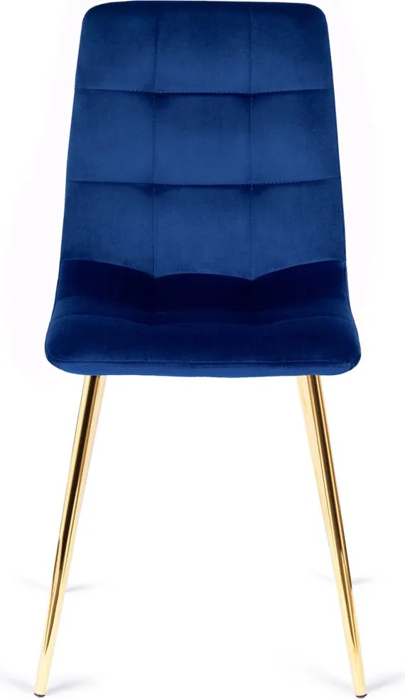 Szék sötétkék színben, bársony kárpittal. YORK