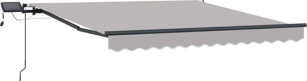 vidaXL Behúzható napellenző Világosszürke 300 x 250 cm szövet