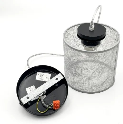 Kábeles függőlámpa ROSA 1xE27/60W/230V fekete/szürke