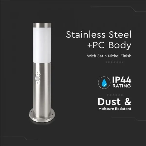 Kültéri lámpa érzékelővel 1xE27/60W/230V IP44 45cm matt króm