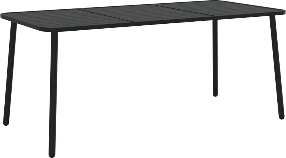 vidaXL antracitszürke acél kerti asztal 165 x 80 x 71 cm