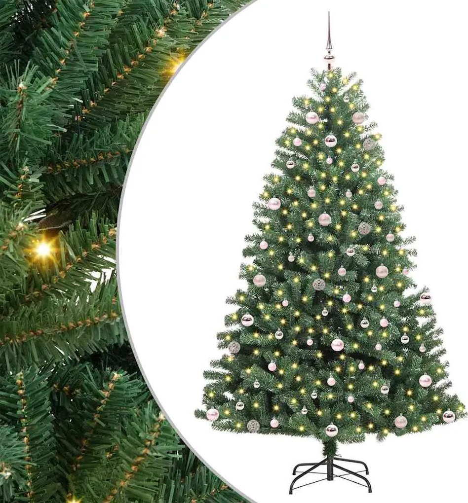 vidaXL Műanyag Hajtogatós Karácsonyfa Zöld 240 cm PVC és fém