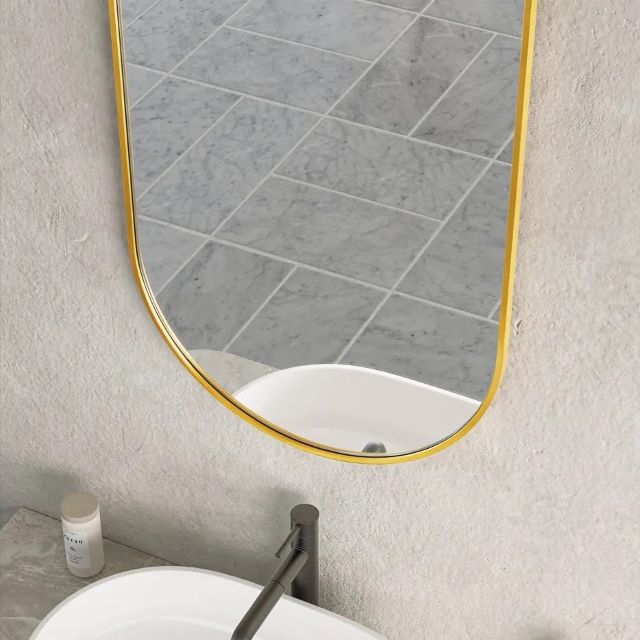 Erga Oval, ovális tükör 50x100cm, arany keret, ERG-V01-OVAL-5010-GD