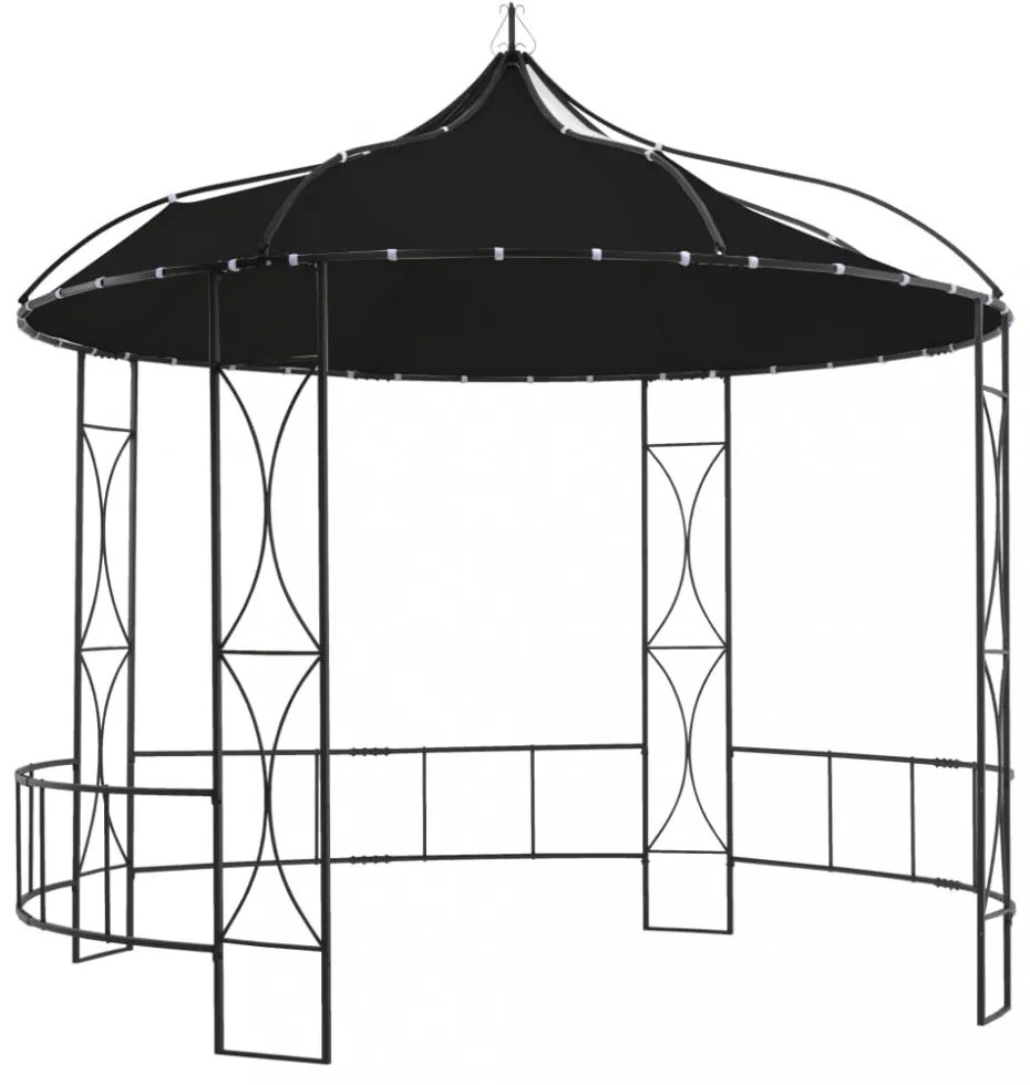 vidaXL antracitszürke kerek pavilon 300 x 290 cm