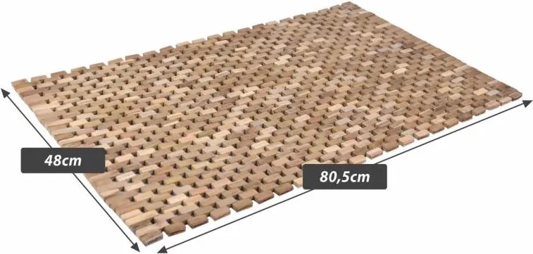 Csúszásgátló szőnyeg teakfa 80,5 x 48 cm natúr