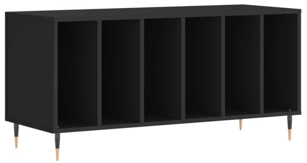 fekete szerelt fa hanglemezszekrény 100 x 38 x 48 cm
