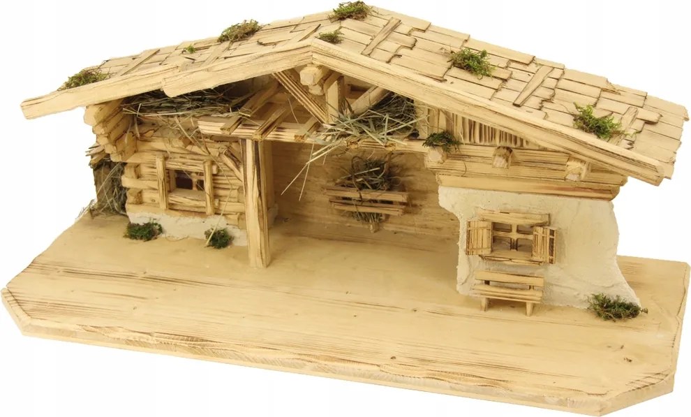 Karácsonyi Betlehem Istálló Dekoráció 70x30x30 CM Figurákhoz 10-12 CM