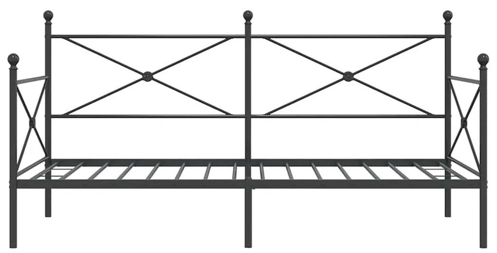 kanapéágy matrac nélkül fekete 107x203 cm acél