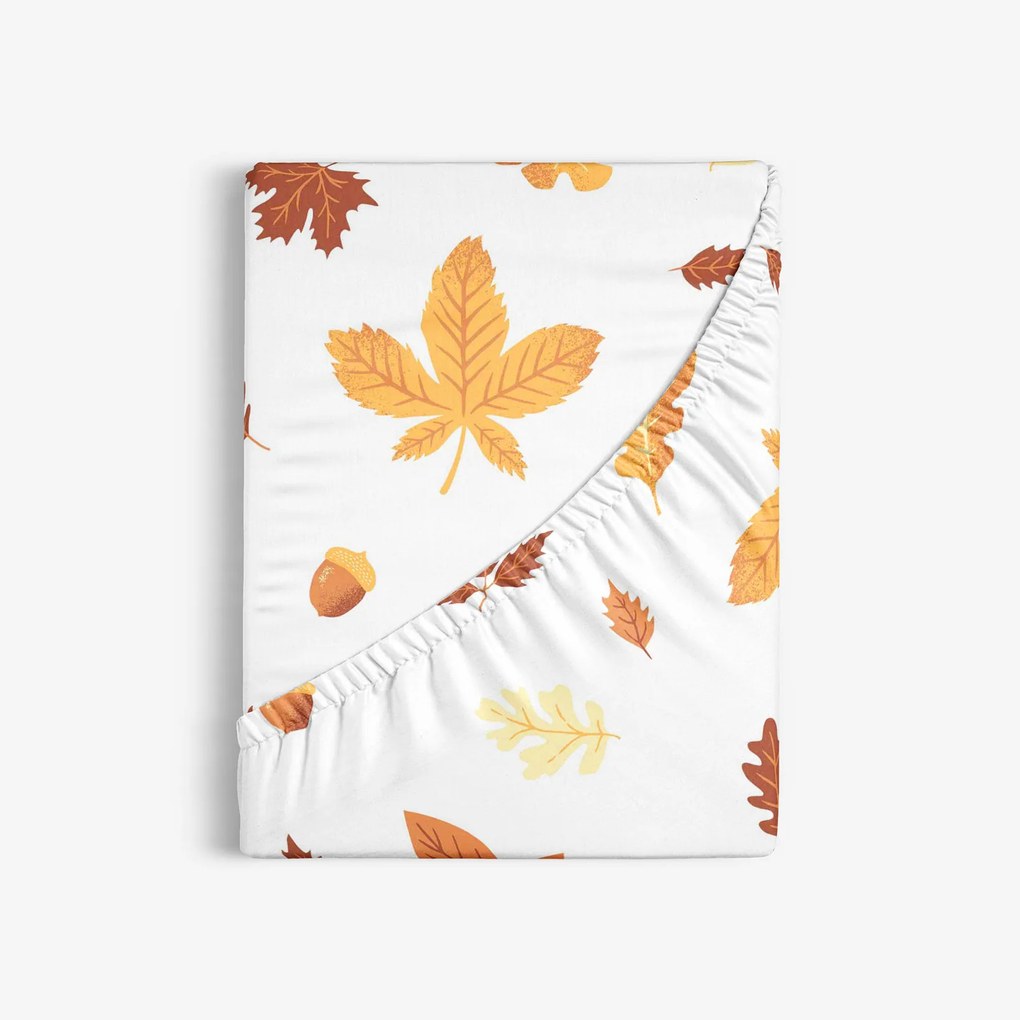 Goldea pamut gumis lepedő - őszi levelek 160 x 200 cm