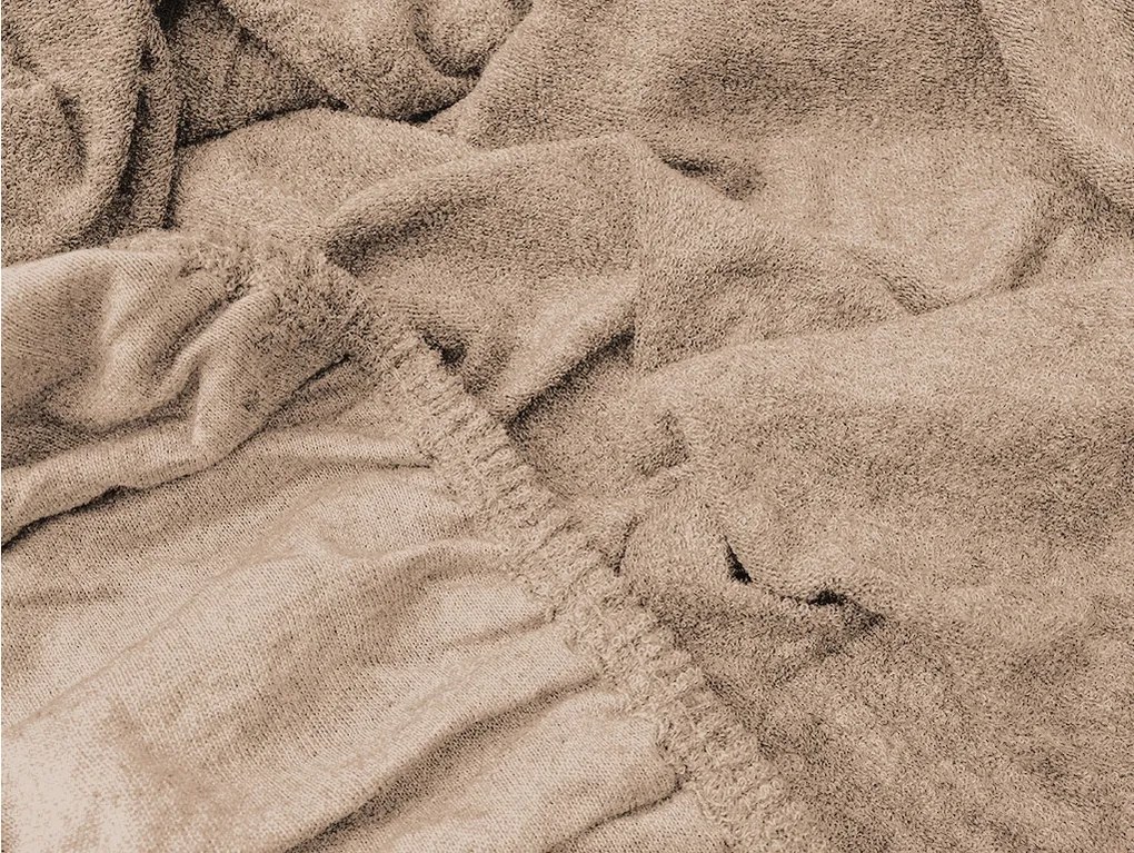 Frottír világosbarna lepedő EXCLUSIVE 180x200 cm