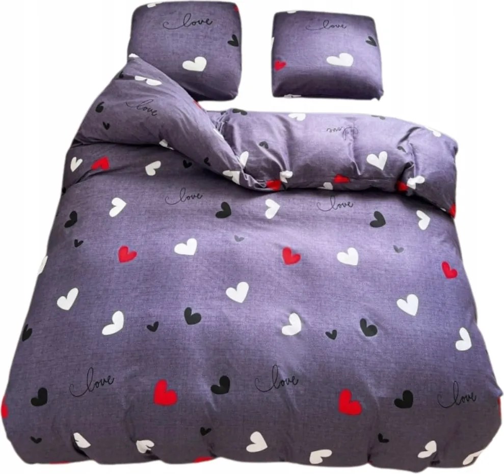 Ágyneműhuzat 160x200 Kétoldalas Pamut Szatén GierekHoff Szett 3 részes Lila