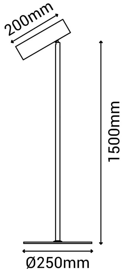 Milan fekete állólámpa, magasság 150 cm - SULION