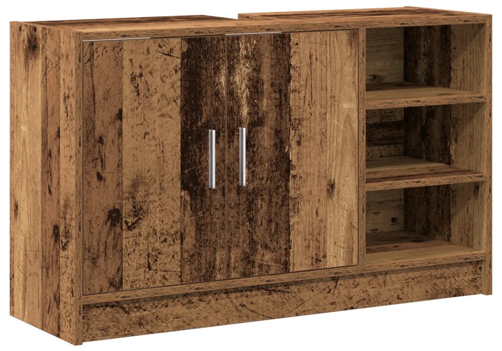 Mosdó szekrény Időzített fa 90x29x55 cm Szerelt fa