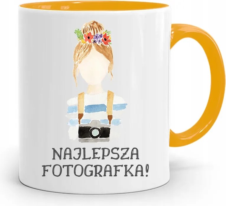 Sárga Fotós Bögre Legjobb Fotós Ajándék fényképes nyomtatással