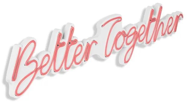 Műanyag LED-es fali dekoráció, Better Together - Pink