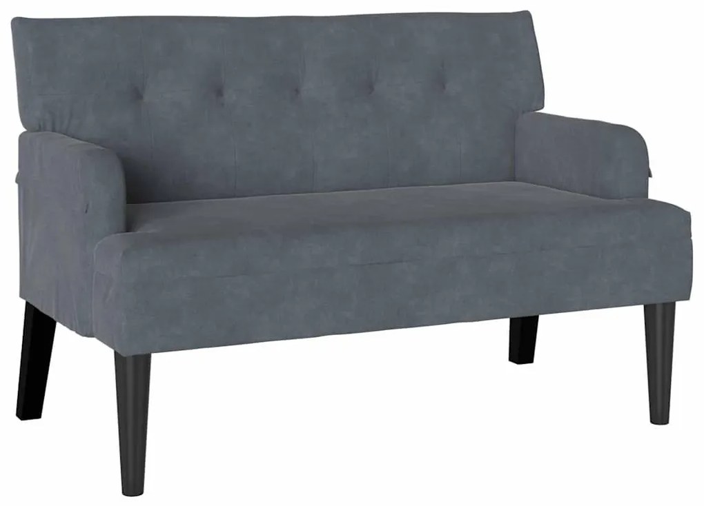 vidaXL Chesterfield Pad Sötétszürke 112 x 65,5 x 75 cm Bársony