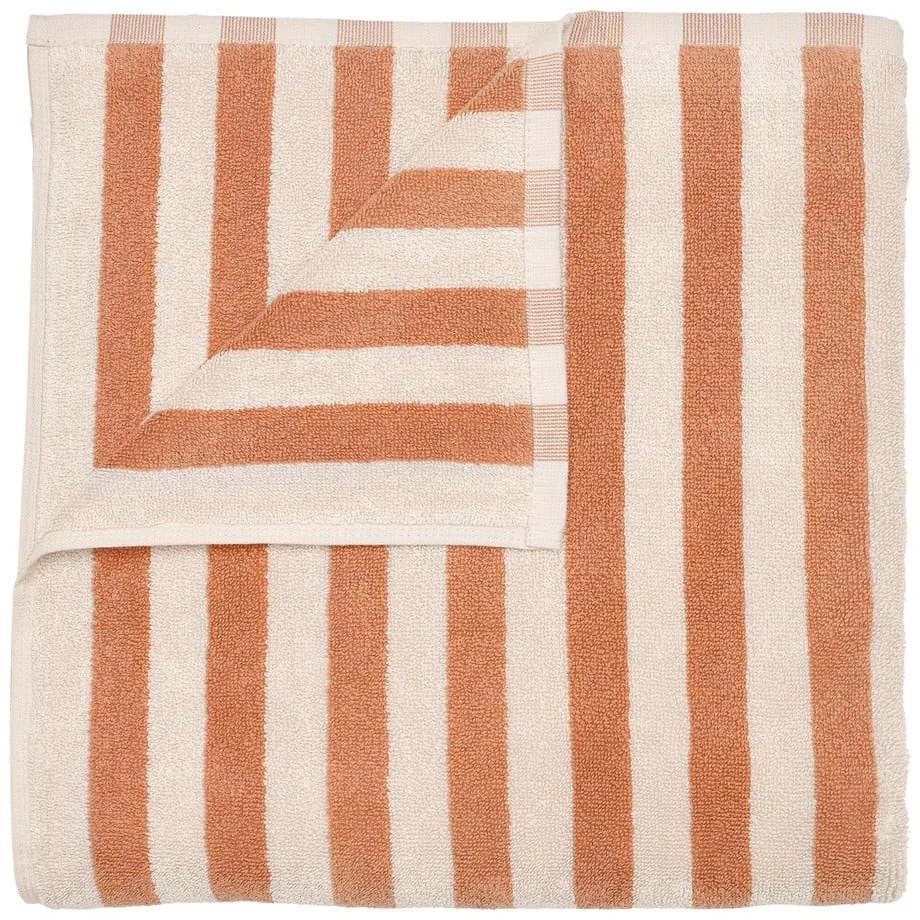 Narancssárga-bézs frottír bio pamut fürdőlepedő 70x140 cm Arto – Blomus