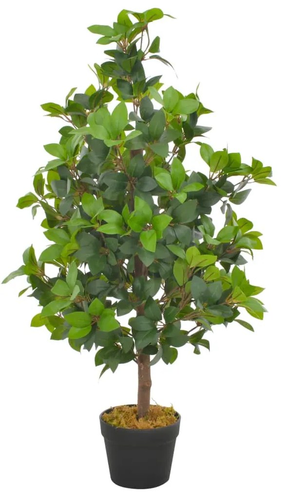 zöld, cserepes műbabérfa 90 cm