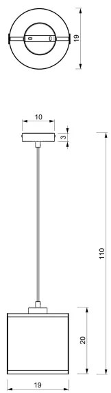 Csillár zsinóron KAGA 1xE27/60W/230V fekete/arany