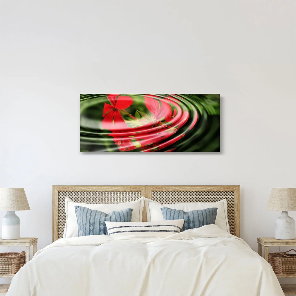 Absztrakt kép - virágok hullámokban (120x50 cm)