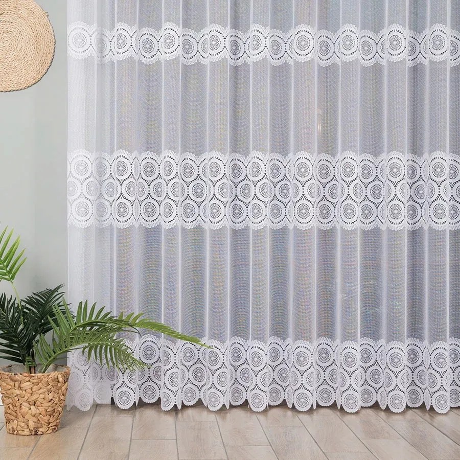 Függöny méteráru, hosszú, nappaliba, erkélyre, 250 cm magas, fehér