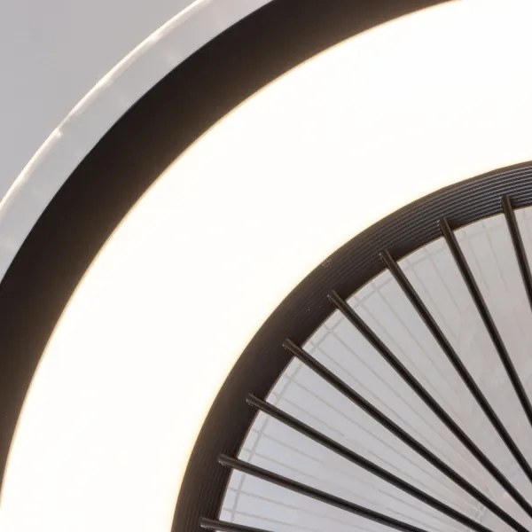 Brilagi - LED Dimmelhető lámpa ventilátorral RONDA LED/48W/230V fekete + távirányító