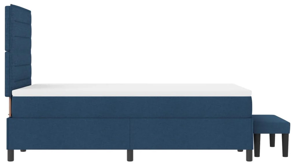 Boxspring Ágy Matraccal és Topperrel Kék 120x200 cm Szövet
