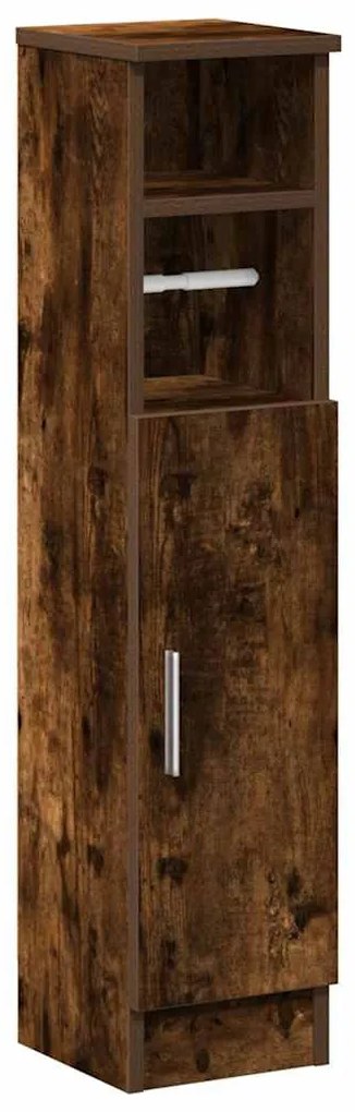 füstös tölgy fürdőszobaszekrény tekercstartóval 20,5x22x90 cm