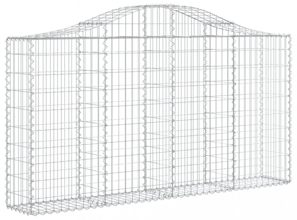 6 db íves horganyzott vas gabion kosár 200x30x100/120 cm