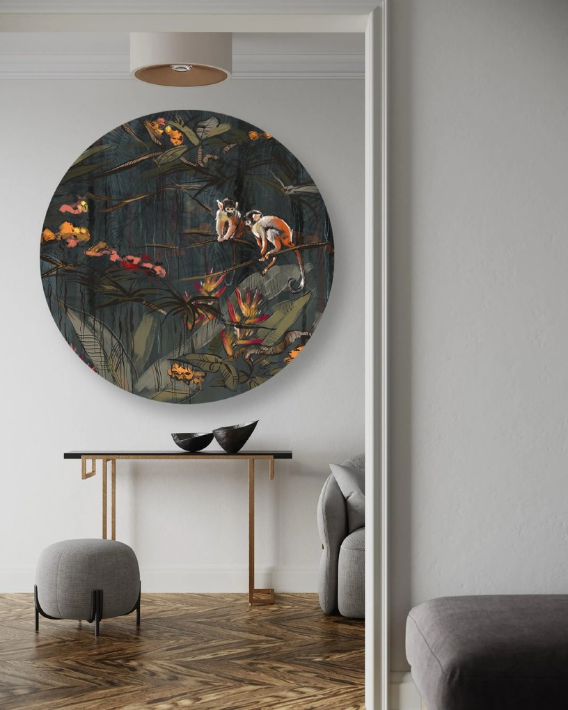 Gario Kerek vászonkép Majmok a színes dzsungelben Méret: 80 x 80 cm